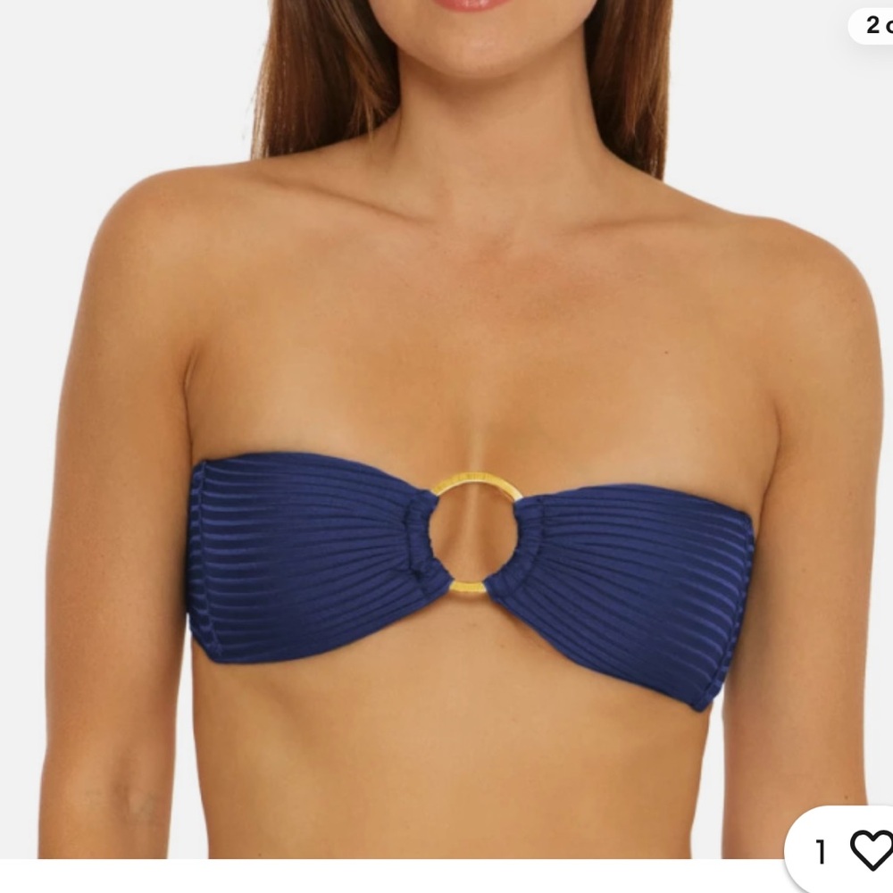 Trina Turk Olympia ribbed Ring bandeau bikini top - Picture 3 of 6